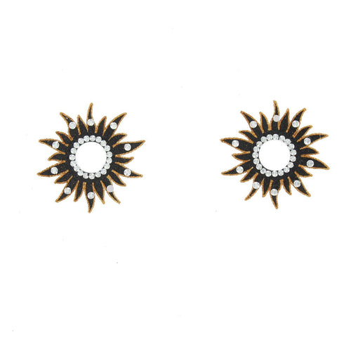 SiaLinda: Breast and body tattoo Maeva, self-adhesive, set of 2, black gold, flower pattern.